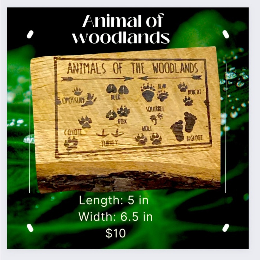 Animals in woodlands piece